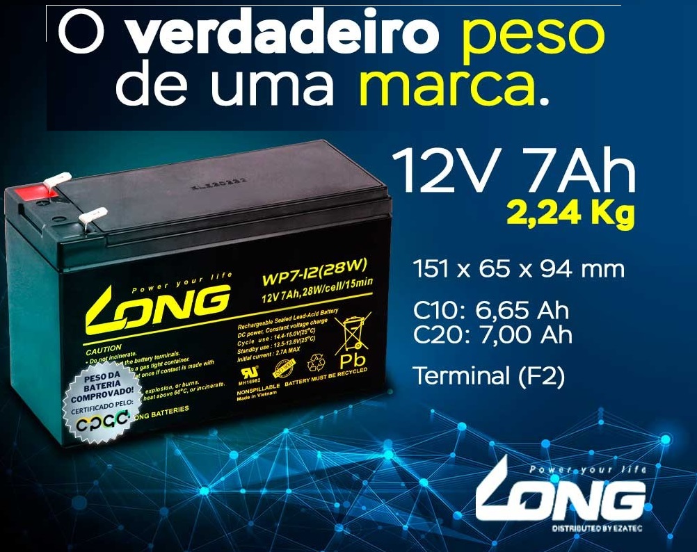 Bateria selada VRLA 12 V 7 Ah, Sealed Batteries VLRA - 12 V, Batteries, Residential, Critical Power